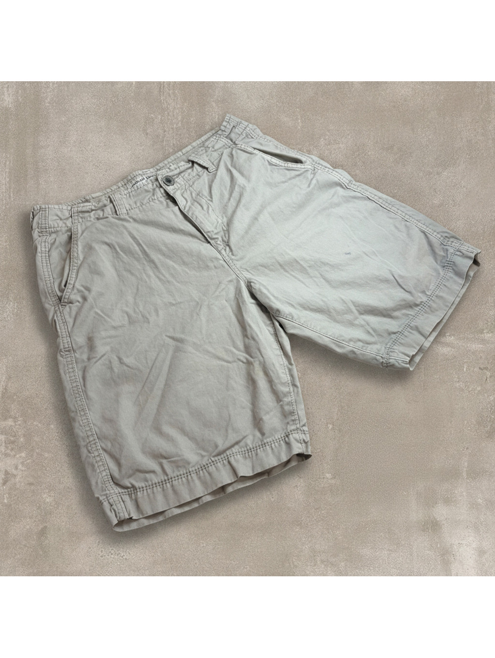 American Eagle Mens 32 Tan Beige Chino Shorts Classic Fit Embroidered Eagle Y2K